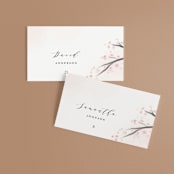 "Cherry Blossoms" - Place Cards in Cherry Blossom by Stephanie Hawkes - Front with Free Guest Printing