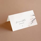 "Cherry Blossoms" - Place Cards in Cherry Blossom by Stephanie Hawkes - Folded with Free Guest Printing