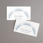 "AKARI" - Place Cards in Wave by Melanie Kosuge - Front with Free Guest Printing