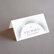 "AKARI" - Place Cards in Wave by Melanie Kosuge - Folded with Free Guest Printing
