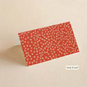 "Japanese Fabric" - Place Cards in Persimmon by Becky Nimoy - Folded Back of Card