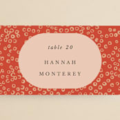"Japanese Fabric" - Place Cards in Persimmon by Becky Nimoy - Detail