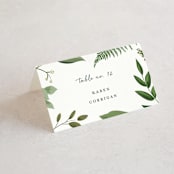 "Hydrangea Frame" - Place Cards in Periwinkle by Susan Moyal - Folded with Free Guest Printing