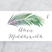 "Tropical Foliage" - Place Cards in Fern by Hooray Creative - Detail
