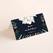"Peonies & Berries" - Place Cards in Winter White by Susan Moyal - Folded with Free Guest Printing