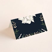 "Peonies & Berries" - Place Cards in Winter White by Susan Moyal - Blank front
