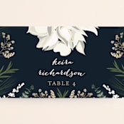 "Peonies & Berries" - Place Cards in Winter White by Susan Moyal - Detail