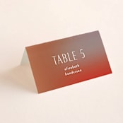 "Retro Grid" - Place Cards in Sunset by Simona Camp - Folded with Free Guest Printing