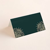"Engraved Paisley" - Place Cards in Cardamom by Oma N. Ramkhelawan - Blank front