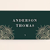 "Engraved Paisley" - Place Cards in Cardamom by Oma N. Ramkhelawan - Detail