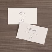 "Anson" - Place Cards in Latte by Kristie Kern - Front with Free Guest Printing