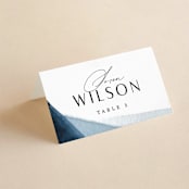 "Trio" - Place Cards in Ocean by Erin L. Wilson - Folded with Free Guest Printing