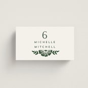 "Block Print Frame" - Place Cards in Fern by Katharine Watson - Front with Free Guest Printing