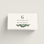 "Block Print Frame" - Place Cards in Fern by Katharine Watson - Folded with Free Guest Printing