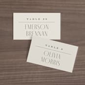 "Moderne" - Place Cards in Graphite by Everett Paper Goods - Front with Free Guest Printing