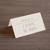 "Moderne" - Place Cards in Graphite by Everett Paper Goods - Folded with Free Guest Printing