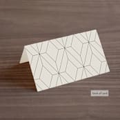 "Moderne" - Place Cards in Graphite by Everett Paper Goods - Folded Back of Card