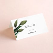 "Forest Finds" - Place Cards in Emerald by Susan Moyal - Folded with Free Guest Printing