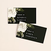 "Rose Garden" - Place Cards in Porcelain by Susan Moyal - Front with Free Guest Printing