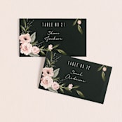 "Diamond Blush" - Place Cards in Rose by Susan Moyal - Front with Free Guest Printing