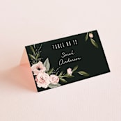 "Diamond Blush" - Place Cards in Rose by Susan Moyal - Folded with Free Guest Printing