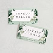 "Botanical Name Plate" - Place Cards in Sage by Shiny Penny Studio - Front with Free Guest Printing
