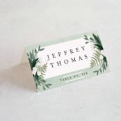"Botanical Name Plate" - Place Cards in Sage by Shiny Penny Studio - Folded with Free Guest Printing