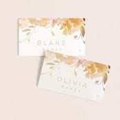 "Garden" - Place Cards in Peach by Lori Wemple - Front with Free Guest Printing