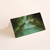 "Adventure Begins" - Place Cards in Forest by Elly - Folded with Free Guest Printing