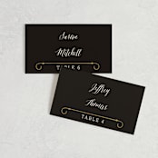 "Inked" - Place Cards in Honey Bee by GeekInk Design - Front with Free Guest Printing