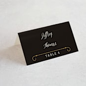 "Inked" - Place Cards in Honey Bee by GeekInk Design - Folded with Free Guest Printing