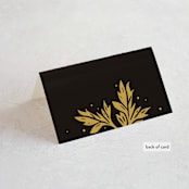 "Inked" - Place Cards in Honey Bee by GeekInk Design - Folded Back of Card