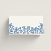 "Porcelain Floral" - Place Cards in Porcelain by Elly - Folded Back of Card