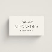 "Grand Scale" - Place Cards in Caviar by Olivia Raufman - Front with Free Guest Printing