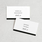 "Classic" - Place Cards in Tuxedo by Lauren Chism - Front with Free Guest Printing
