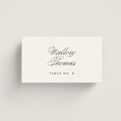 "Hepburn" - Place Cards in Tuxedo by Megan Davis - Front with Free Guest Printing