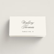 "Hepburn" - Place Cards in Tuxedo by Megan Davis - Folded with Free Guest Printing