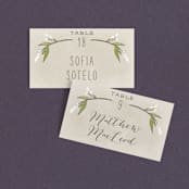 "Rustic Love" - Place Cards in Parchment by GeekInk Design - Front with Free Guest Printing