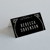 "Deco Nouveau" - Place Cards in Cream by GeekInk Design - Folded with Free Guest Printing