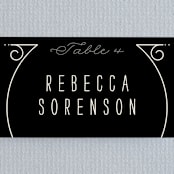 "Deco Nouveau" - Place Cards in Cream by GeekInk Design - Detail