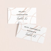 "Twirl Monogram A" - Place Cards in Blush by Ariel Rutland - Front with Free Guest Printing
