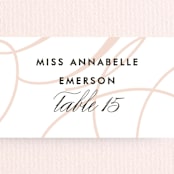 "Twirl Monogram A" - Place Cards in Blush by Ariel Rutland - Detail