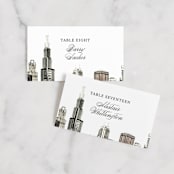 "Windy City" - Place Cards in Antique by Turner de Feria - Front with Free Guest Printing
