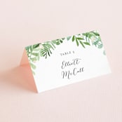 "Leafy ampersand" - Place Cards in Mint Leaf by Jennifer Wick - Folded with Free Guest Printing