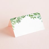 "Leafy ampersand" - Place Cards in Mint Leaf by Jennifer Wick - Blank front