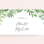 "Leafy ampersand" - Place Cards in Mint Leaf by Jennifer Wick - Detail