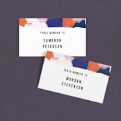 "Happy Day" - Place Cards in Carnival by Angela Marzuki - Front with Free Guest Printing