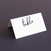 "Funky Names" - Place Cards in Navy by Phrosné Barwood - Blank front