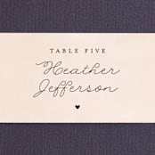 "Simply Perfect" - Place Cards in Blush by Brianne Larsen - Detail