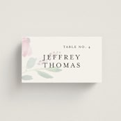 "Spring Wildflowers" - Place Cards in Pink Floral by Mere Paper - Front with Free Guest Printing